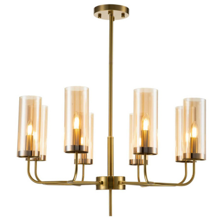 Люстры на штанге — Подвесная люстра Indigo Balletto 13014/8R Brass V000253 купить в  Люстры на штанге — Подвесная люстра Indigo Balletto 13014/8R Brass V000253 купить в