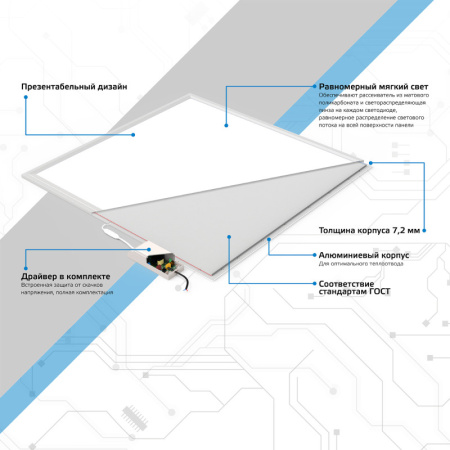 Офисные светильники — Офисный светильник Gauss 145024336 купить в  Офисные светильники — Офисный светильник Gauss 145024336 купить в