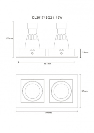 Встраиваемые точечные светильники — Встраиваемый светильник Donolux DL20174SQ2B купить в 