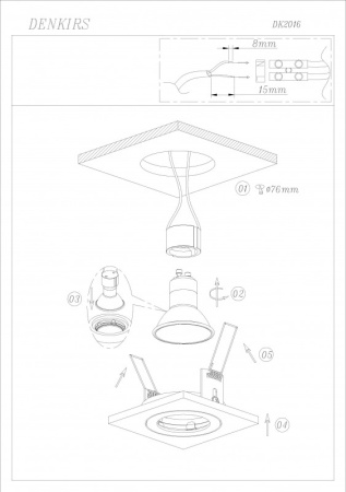 Встраиваемые точечные светильники — Встраиваемый светильник Denkirs DK2016-WH купить в 