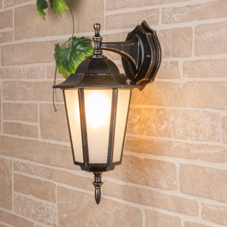 Уличные настенные светильники — Светильник настенный Elektrostandard GL 1004D черное золото купить в 