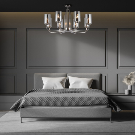 Люстры на штанге — Люстра на штанге Eurosvet 60138/8 сатин-никель купить в 