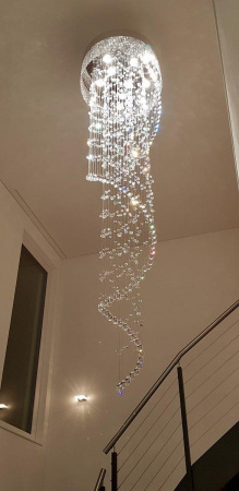 Люстры каскадные — Каскадная люстра Artglass Spiral 600X2500 Chaos CE купить в 