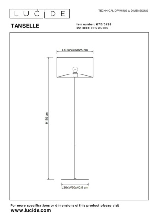 Детские торшеры — Детский торшер LUCIDE 10715/01/99 купить в 