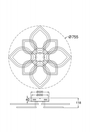 Люстры накладные — Накладная люстра Freya FR6015CL-L84W купить в 