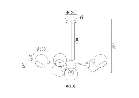 Люстры на штанге — Люстра на штанге Freya FR5121PL-06G купить в 