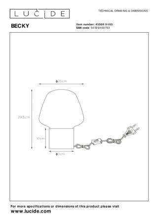 Настольные лампы — Настольная лампа LUCIDE 45569/01/65 купить в 