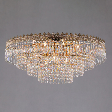 Люстры накладные — Накладная люстра Eurosvet 10078/10 золото/прозрачный хрусталь Strotskis купить в 