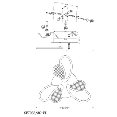 Потолочные люстры — Потолочная светодиодная люстра Seven Fires Alyano SF7038/3C-WT купить в  Потолочные люстры — Потолочная светодиодная люстра Seven Fires Alyano SF7038/3C-WT купить в
