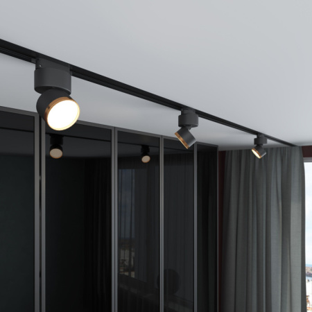 Трековые светильники — Светильник на шине Elektrostandard Impact чёрный матовый/золото 10W 4200K (85514/01) однофазный купить в 