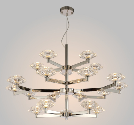 Люстры подвесные — Подвесная люстра Crystal Lux REBECA SP5+10+5 NICKEL купить в 