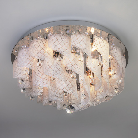 Люстры накладные — Накладная люстра Eurosvet 80117/9 хром/белый купить в 