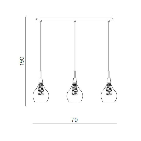 Подвесные светильники — Подвесной светильник Azzardo Elektra 3 line AZ1689 купить в 
