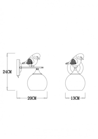 Настенные бра — Бра ARTE Lamp A2150AP-1WG купить в  Настенные бра — Бра ARTE Lamp A2150AP-1WG купить в