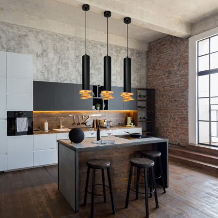 Подвесные светильники — Подвесной светильник Elektrostandard DLN103 GU10 черный/золото купить в 