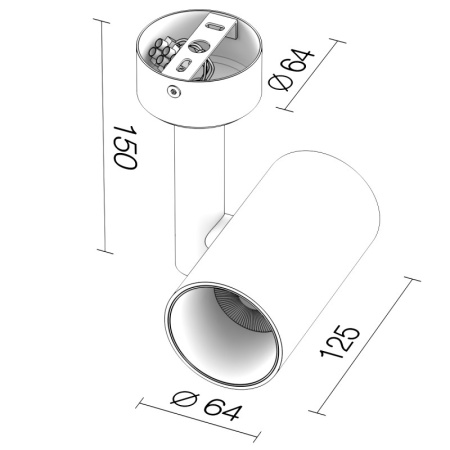 Накладные точечные светильники — Накладной светильник LeDron CSU0609-9W-BL купить в 