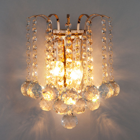 Настенные бра — Бра Eurosvet 3299/2 золото/прозрачный хрусталь Strotskis купить в 