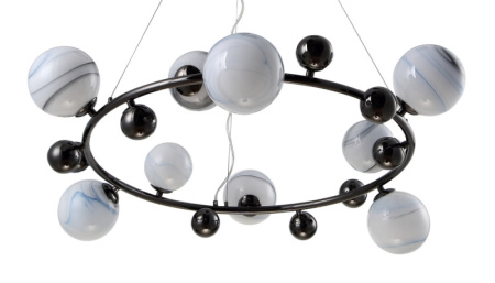 Люстры подвесные — Подвесная люстра Crystal Lux SALVADORE SP9H BLACK CHROMIUM купить в 