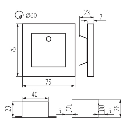 Подсветки для лестниц и ступеней — Подсветка лестницы Kanlux APUS LED PIR B-WW 29857 купить в 