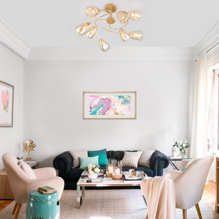 Люстры на штанге — Люстра на штанге Eurosvet 30168/8 матовое золото купить в 