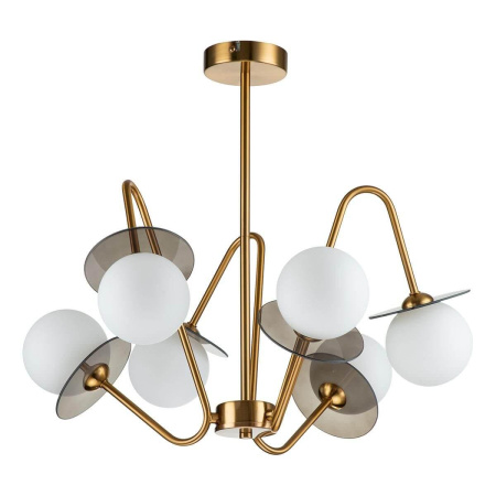 Люстры на штанге — Потолочная люстра Indigo Jazz 11020/6R Brass V000165 купить в  Люстры на штанге — Потолочная люстра Indigo Jazz 11020/6R Brass V000165 купить в