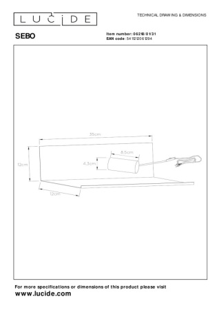 Настенные бра — Бра LUCIDE 06218/01/31 купить в 