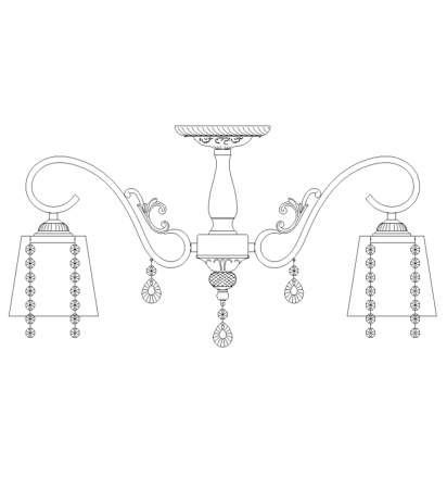 Потолочные люстры — 3574/6 белый с ст. золотом купить в 