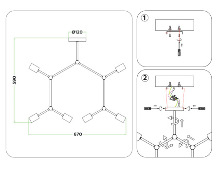 Люстры на штанге — Люстра на штанге Ambrella Light TR8036 купить в  Люстры на штанге — Люстра на штанге Ambrella Light TR8036 купить в