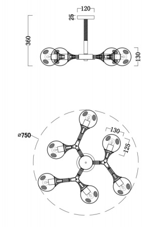 Люстры на штанге — Люстра на штанге Freya FR5105CL-06W купить в 