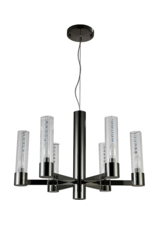 Люстры подвесные — Подвесная люстра Crystal Lux OTONO SP6+1 BLACK CHROMIUM/TRANSPARENTE купить в 