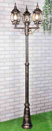 Высокие уличные фонари — Садово-парковый светильник Elektrostandard NLG99HL005 черное золото купить в 