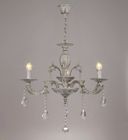 Люстры подвесные — 2524/3 белый с патиной золото купить в 