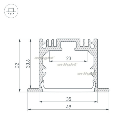 Профили для светодиодных лент — Профиль Arlight 036168 купить в 