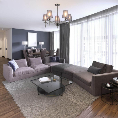 Люстры на штанге — Подвесная люстра Escada Faith 694/5PL Nickel купить в 