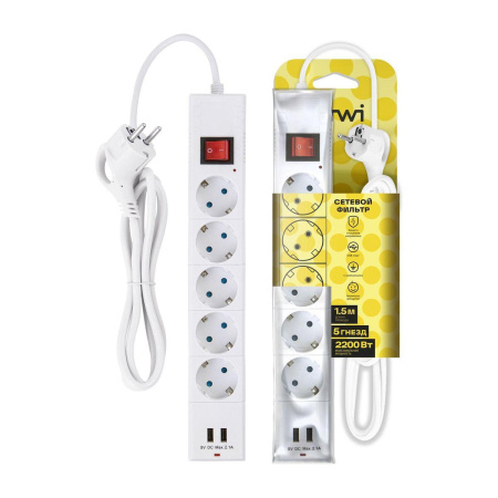 Удлинители кабелей — Сетевой фильтр Duwi 2хUSB 5гн 1,5м с/з 32590 1 купить в  Удлинители кабелей — Сетевой фильтр Duwi 2хUSB 5гн 1,5м с/з 32590 1 купить в