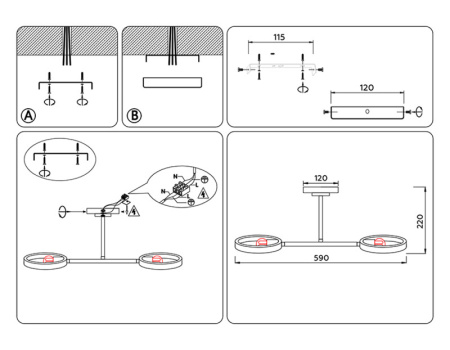Люстры на штанге — Люстра на штанге Ambrella Light TR8243 купить в  Люстры на штанге — Люстра на штанге Ambrella Light TR8243 купить в
