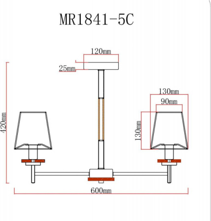 Люстры на штанге — Люстра на штанге MyFar MR1841-5C купить в 