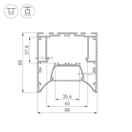 Профили для светодиодных лент — Профиль Arlight 036363 купить в  Профили для светодиодных лент — Профиль Arlight 036363 купить в
