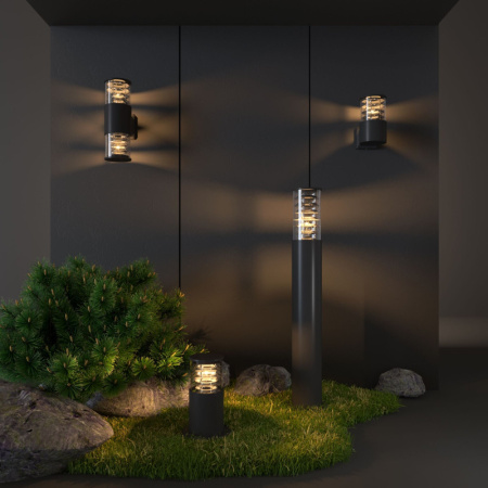 Уличные настенные светильники — Светильник настенный Elektrostandard Techno 1408 черный купить в 