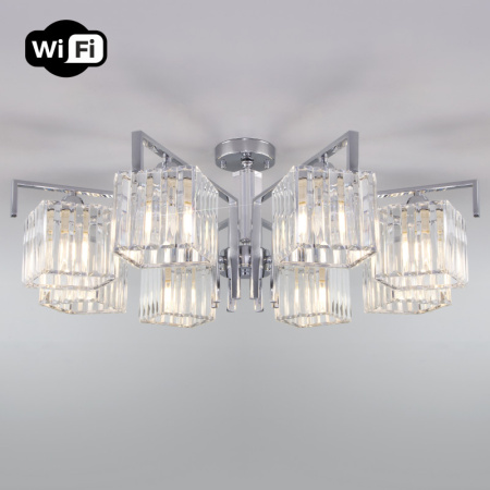 Люстры на штанге — Люстра на штанге Eurosvet 10126/8 хром/прозрачный хрусталь Strotskis Smart (10117/8) купить в  Люстры на штанге — Люстра на штанге Eurosvet 10126/8 хром/прозрачный хрусталь Strotskis Smart (10117/8) купить в