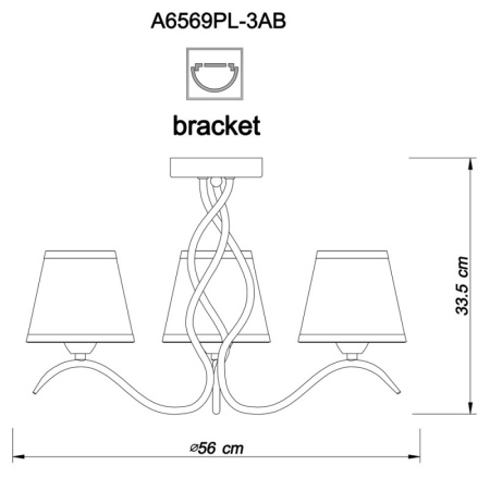 Люстры накладные — Накладная люстра ARTE Lamp A6569PL-3AB купить в  Люстры накладные — Накладная люстра ARTE Lamp A6569PL-3AB купить в