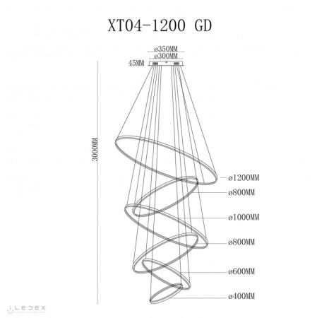 Люстры каскадные — Каскадная люстра iLedex XT04-D1200 GD купить в  Люстры каскадные — Каскадная люстра iLedex XT04-D1200 GD купить в