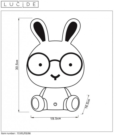 Детские ночники — Ночник детский LUCIDE 71591/03/66 купить в 