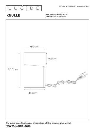 Настольные лампы — Настольная лампа LUCIDE 45504/01/30 купить в 