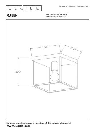 Накладные светильники — Накладной светильник LUCIDE 00124/01/30 купить в 